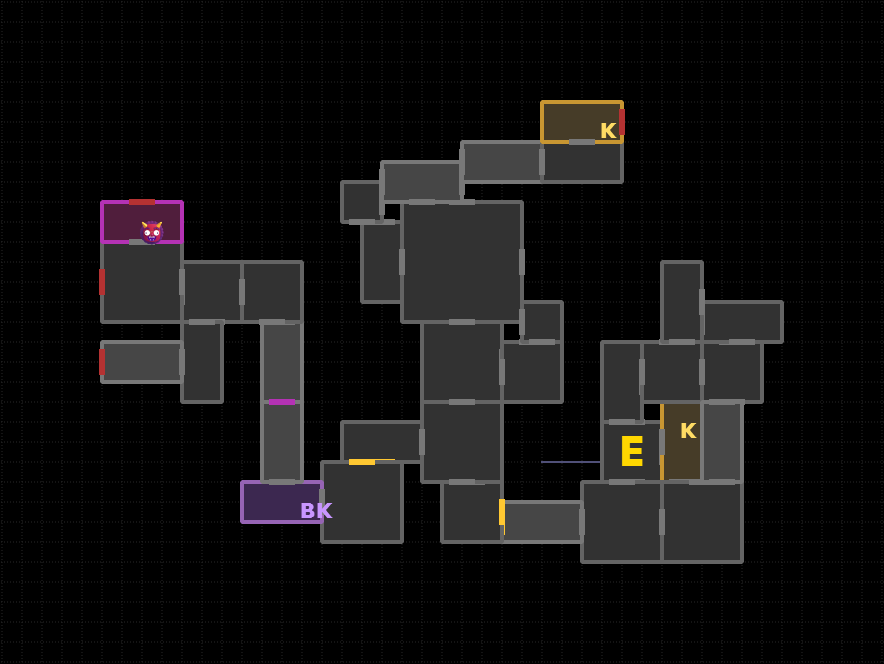 A keyed dungeon generated by Keyward